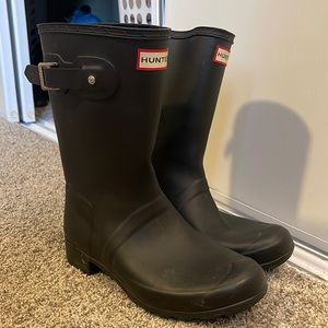 Matte Black Short Hunter Boots